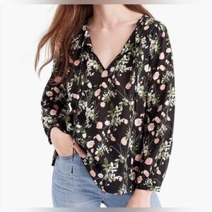 J.Crew Point Sur peasant top in Liberty poppy dream print size XS